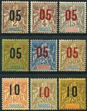 [Issues of 1899-1905 Surcharged in Red or Blue - Distance between 0 & 5 = 1½ mm; Distance between 1 & 0 = 2½mm, type E]