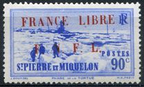 [Free French Plebiscite - Issues of 1938-1940 Overprinted "Noel 1941 FRANCE LIBRE F.N.F.L." or Surcharged also, тып AW19]