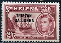 [St. Helena Postage Stamps Overprinted "TRISTAN DA CUNHA", type J]