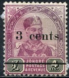 [Sultan Abu Bakar - No. 8-11 Surcharged. Period after "cents", type F]