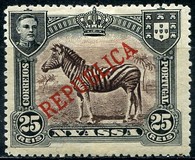 [Zebra - Not Issued Stamps Overprinted "REPUBLICA", type I1]