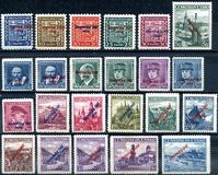 [Czechoslovakian Postage Stamps Overprinted "Slovenský štát 1939", type A]