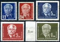 [Presidente di Stato Wilhelm Pieck - Filigrana: Ornamento, Scrivi I]