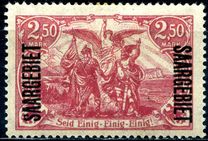 [German Empire Postage Stamps Overprinted "SAARGEBIET", type H]
