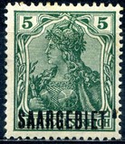 [German Empire Postage Stamps Overprinted "SAARGEBIET", type F]