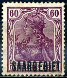 [German Empire Postage Stamps Overprinted "SAARGEBIET", type F7]
