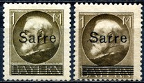 [Bavaria Postage Stamps Overprinted "SARRE", type D]