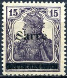 [German Empire Stamps Overprinted "SARRE", type A6]