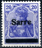 [German Empire Stamps Overprinted "SARRE", type A7]
