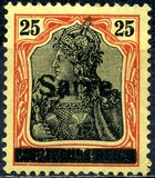 [German Empire Stamps Overprinted "SARRE", type A8]