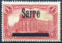 [German Empire Postage Stamp No.92 Overprinted "SARRE", type B]