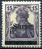 [German Empire Stamps Overprinted "SARRE", type A6]