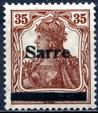 [German Empire Stamps Overprinted "SARRE", type A10]