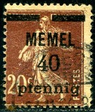 [French Postage Stamps Overprinted "MEMEL" and Surcharged, प्रकार B4]