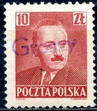 [No. 518-526 Overprinted GROSZY in Different Colors and Fonts, Tüüp INT1]