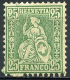 [Definitive 1881 - Sitting Helvetia - Granite Paper, type K23]