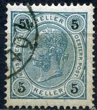 [Emperador Francico José I, 1.830 - 1.916. Cifras en negro, valores en Heller. Papel granulado., tipo N26]