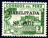 [Overprinted "HABILITADA S/." and Surcharged, ประเภท HV2]