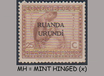 [Belgian Congo Postage Stamps Overprinted "RUANDA - URUNDI", type A5]