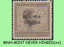 [Belgian Congo Postage Stamps Overprinted "RUANDA - URUNDI", type A2]
