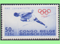 [(2 mai 1960) - Pro Juventute 1960 - The XVIIth Olympic Winter Games - Rome 1960, Italy - For the Benefit of Youth Education in the Belgian Congo - (Perf. 13½ x 13¼), type GI]