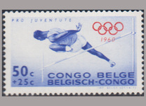 [(2 mai 1960) - Pro Juventute 1960 - The XVIIth Olympic Winter Games - Rome 1960, Italy - For the Benefit of Youth Education in the Belgian Congo - (Perf. 13½ x 13¼), type GJ]