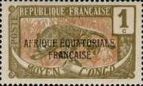 [Issues of 1907-1922 Overprinted "AFRIQUE EQUATORIALE FRANCAISE", type F]