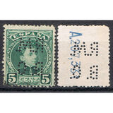 [King Alfonso XIII - Blue Control Numbers on Backside, տեսակ AT1]