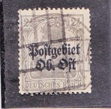 [German Empire Postage Stamps Overprinted "Postgebiet Ob. Ost", type A]