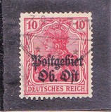 [German Empire Postage Stamps Overprinted "Postgebiet Ob. Ost", type A4]