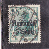 [German Empire Postage Stamps Surcharged & Overprinted "Rumanien", type C]