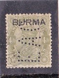 [India Postage Stamps Overprinted "BURMA", type A8]