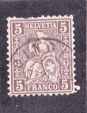 [Definitive 1881 - Sitting Helvetia - Granite Paper, type K19]