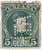[King Alfonso XIII - Blue Control Numbers on Backside, type AT1]