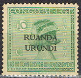 [Belgian Congo Postage Stamps Overprinted "RUANDA - URUNDI", type A1]