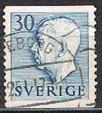 [King Gustaf VI Adolf of Sweden - White Numerals, with Imprint, тып FA6]