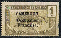 [Middle Congo Postage Stamps Overprinted "Occupation Francaise du Cameroun", type B1]
