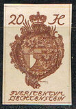 [Definitive 1920 - Coat of arms and Vaduz Castle, type H3]