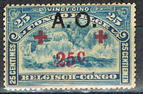 [Belgian Congo Red Cross Issue of 1918 Overprinted "A. O.", type D3]