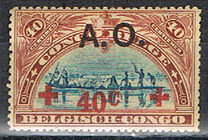[Belgian Congo Red Cross Issue of 1918 Overprinted "A. O.", type D4]