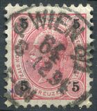[Emperor Franz Josef I, 1830-1916 - Granite Paper. Numerals in Black, प्रकार N3]