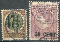 [Queen Wilhelmina - Stamps of 1905 & 1908 Surcharged, type G32]