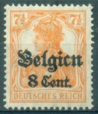 [German Empire Postage Stamps Surcharged "F and Cent" & Overprinted "Belgien", 유형 B3]