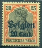 [German Empire Postage Stamps Surcharged "F and Cent" & Overprinted "Belgien", 유형 B7]