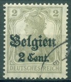 [German Empire Postage Stamps Surcharged "F and Cent" & Overprinted "Belgien", 유형 B]