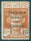 [Fiume Military Post Stamps Surcharged, type D]