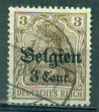 [German Empire Postage Stamps Surcharged "F and Cent" & Overprinted "Belgien", Вид B1]