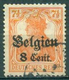 [German Empire Postage Stamps Surcharged "F and Cent" & Overprinted "Belgien", Вид B3]