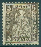 [Definitive 1881 - Sitting Helvetia - Granite Paper, type K19]