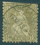 [Definitive 1881 - Sitting Helvetia - Granite Paper, type K26]